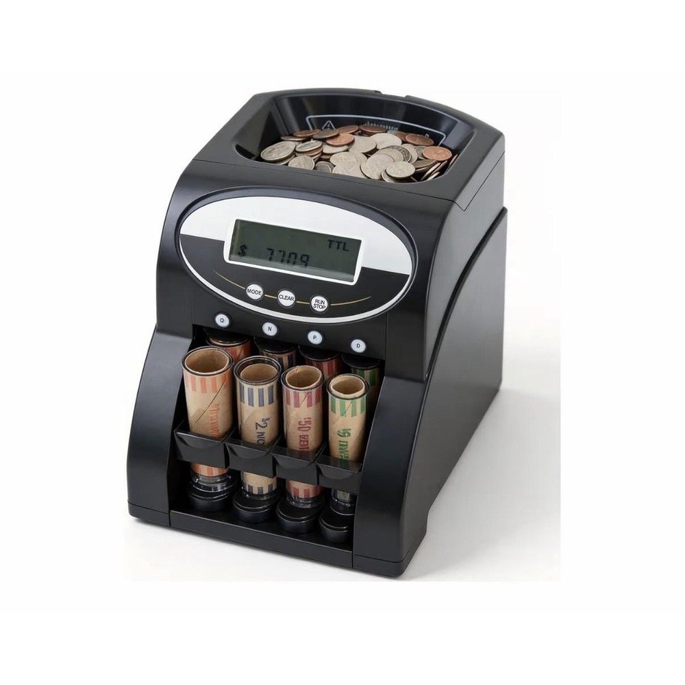 Coin Counter Sorter Wrapper Machine 400 Coin Hopper Digital Display Open Box